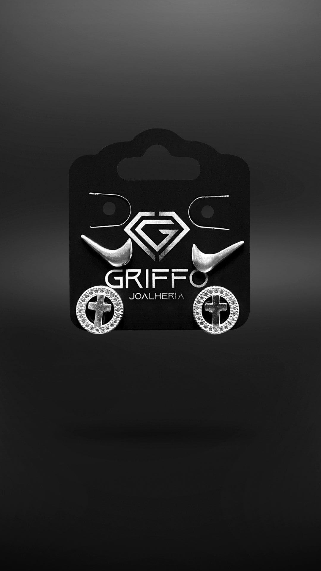 Kit Brinco NK e Brinco Cravejado com Cruz