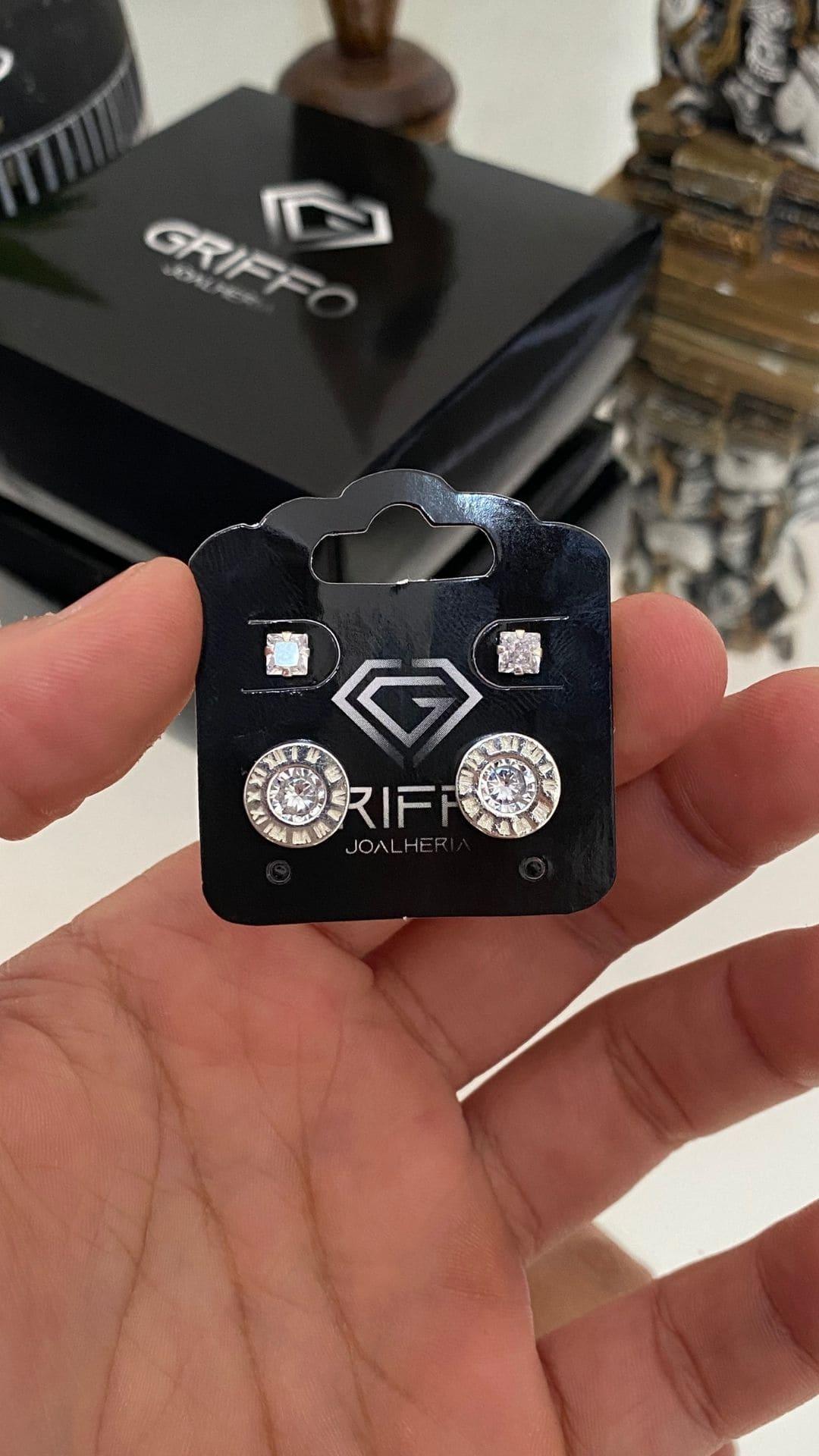 Kit Brinco Romano e Zircônia Quadrado 4mm