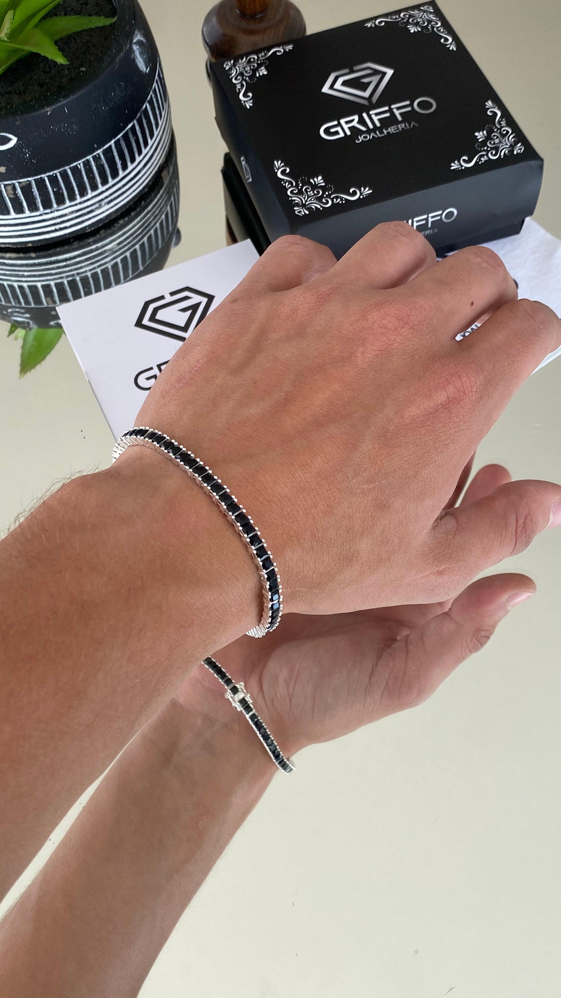 Pulseira Riviera Preta 4mm