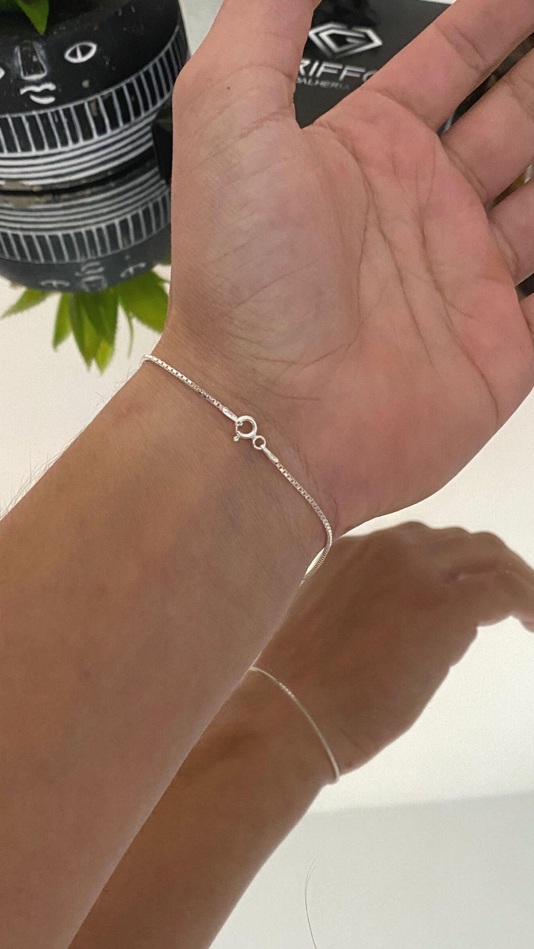 Conjunto Veneziana Corrente 1 Milímetro e Pulseira 1,5 Milímetos + pingente Grátis - Griffo Joalheria